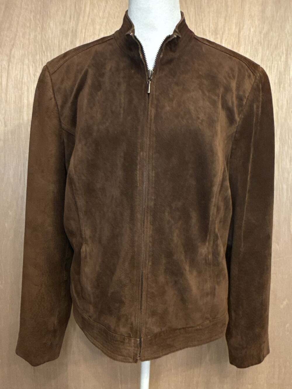 Valerie Stevens Women's Brown 100% Leather Suede Zip-Front Jacket Size XL
